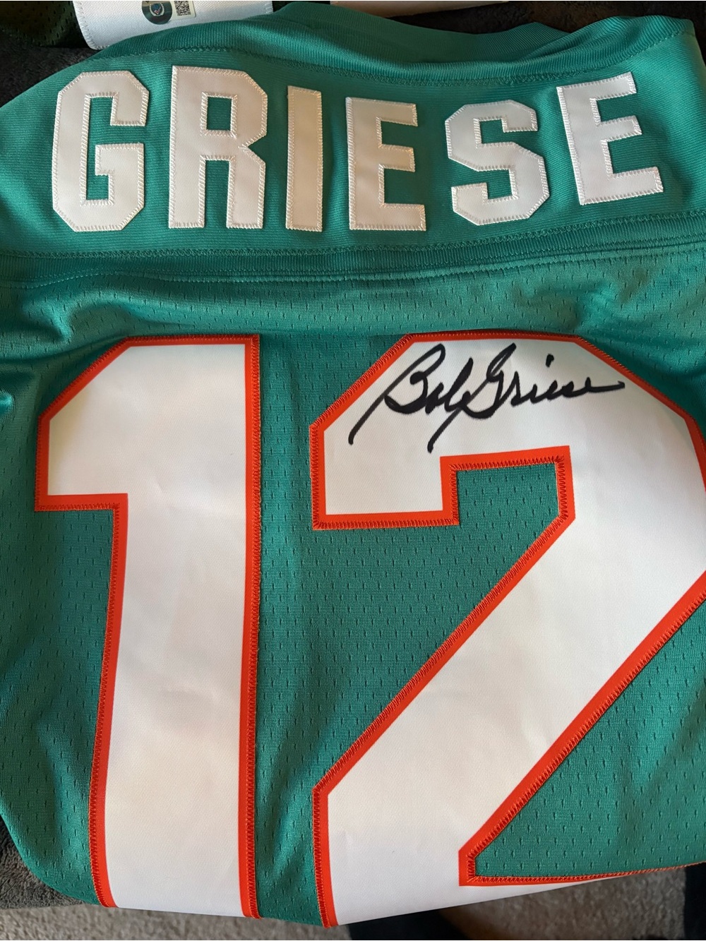 Signed Teal Football Jersey - Griese #12
